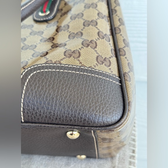 Gucci Monogram Brown Tote Handbag - Picture 4 of 13